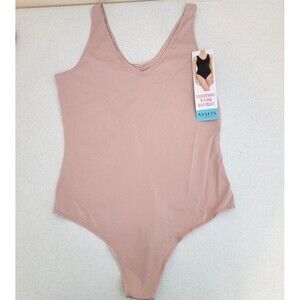 Assets by SPANX Beige Women's Smoothing Thong Bodysuit Size 1X
